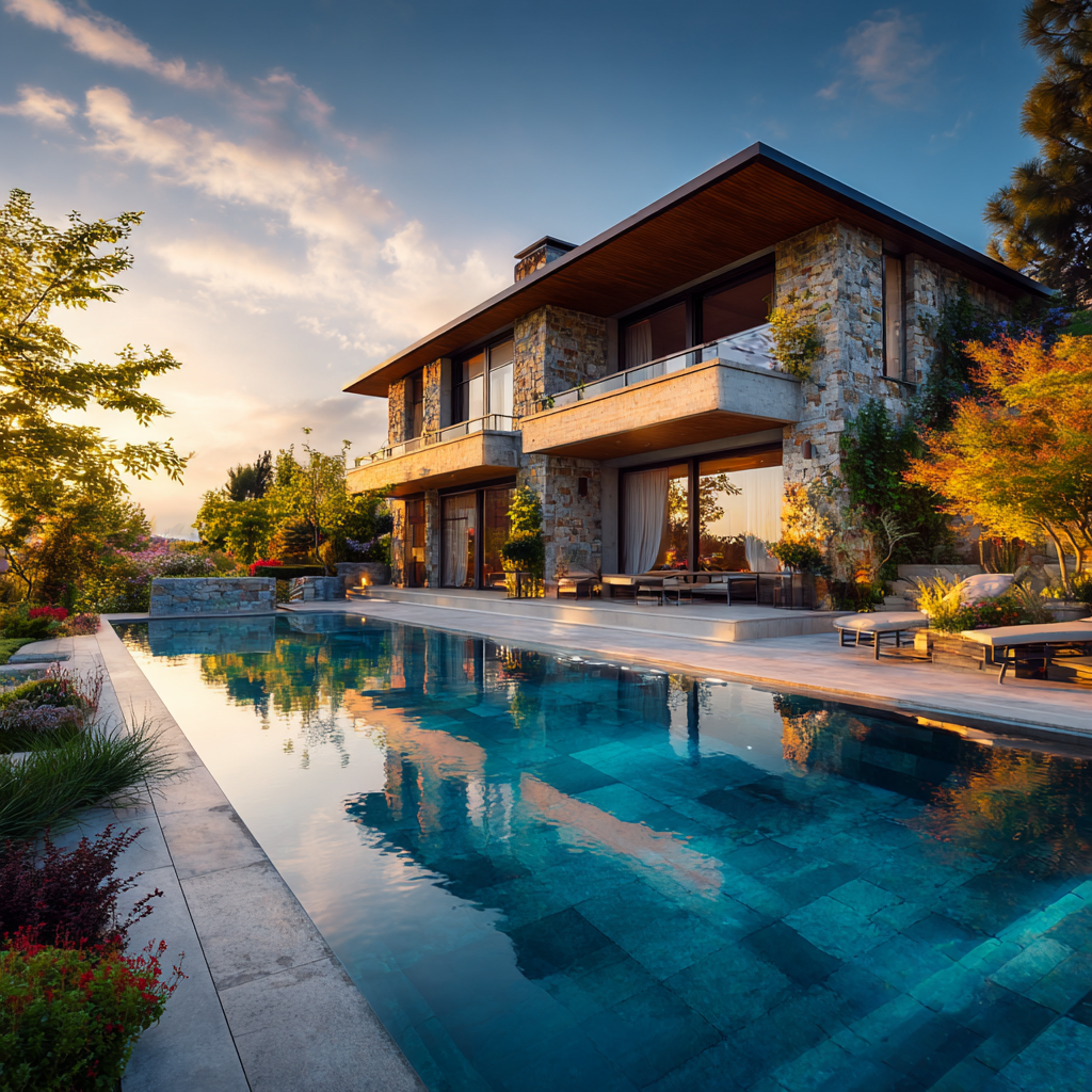 hanmala_Create_a_photo_of_a_2-storey_house_modern_and_luxurious_f2e31d01-e290-4a23-b4cc-bc8483733efc